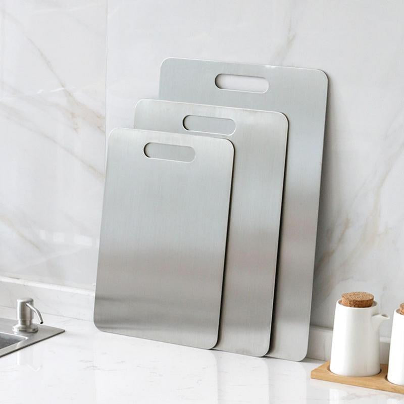 Premium Double-Sided Stainless Steel Cutting Board - Non-Stick, Durable Kitchen Essential for Meat, Fruits & Vegetables