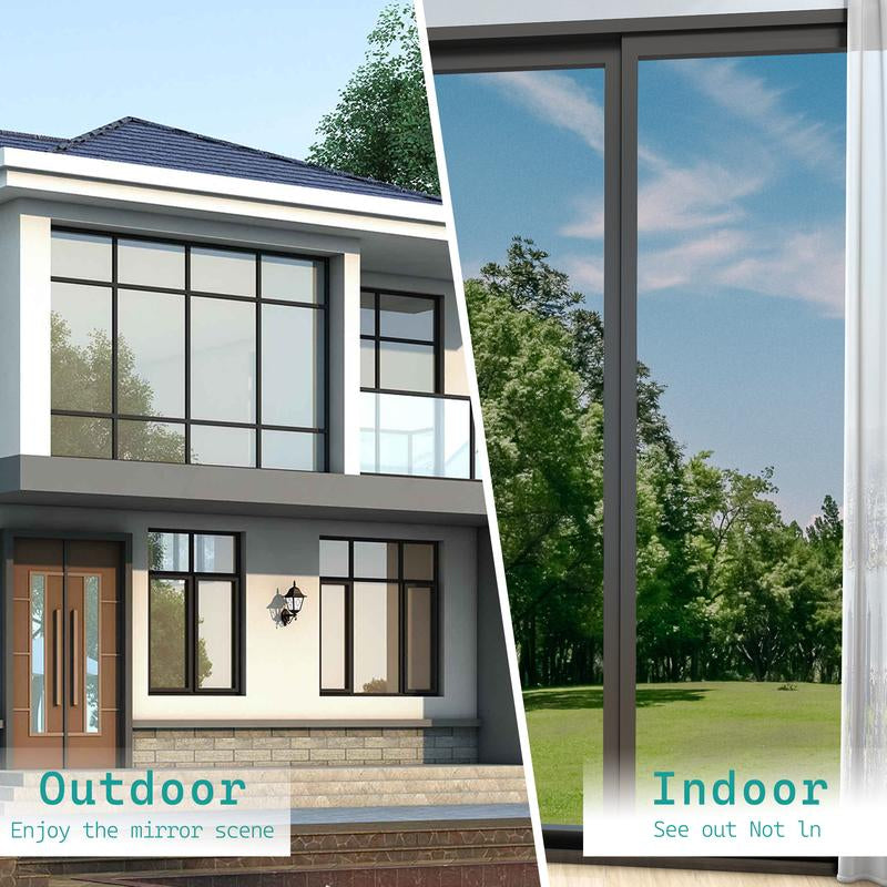 Frosted Window Privacy Film - UV Shielding & Heat Control Static Cling for Home & Bathroom Decor