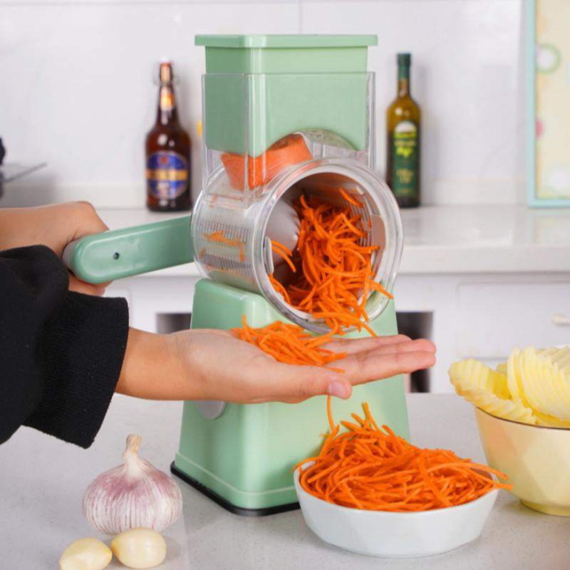 Premium Rotary Cheese Grater with 5 Blades & Suction Cup Base - Versatile Kitchen Utensil for Cheese, Vegetables & More - Perfect Gift for Foodies!