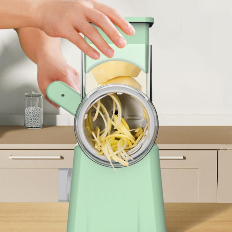 Premium Rotary Cheese Grater with 5 Blades & Suction Cup Base - Versatile Kitchen Utensil for Cheese, Vegetables & More - Perfect Gift for Foodies!