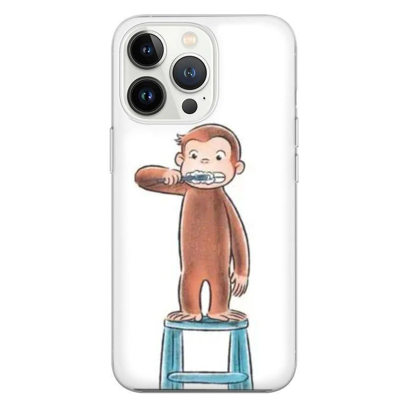 Adorable Curious George Monkey Phone Case - Friendship Cover for iPhone 16 Pro, 15, 14, 13, 12, 11