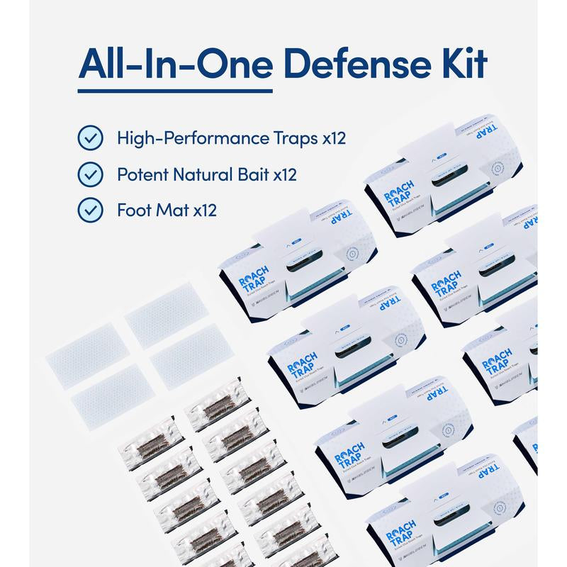 Effective Indoor Roach Traps (12 Pack) - Sticky Glue Cockroach Killer for Home and Car Infestations, Safe for Pets