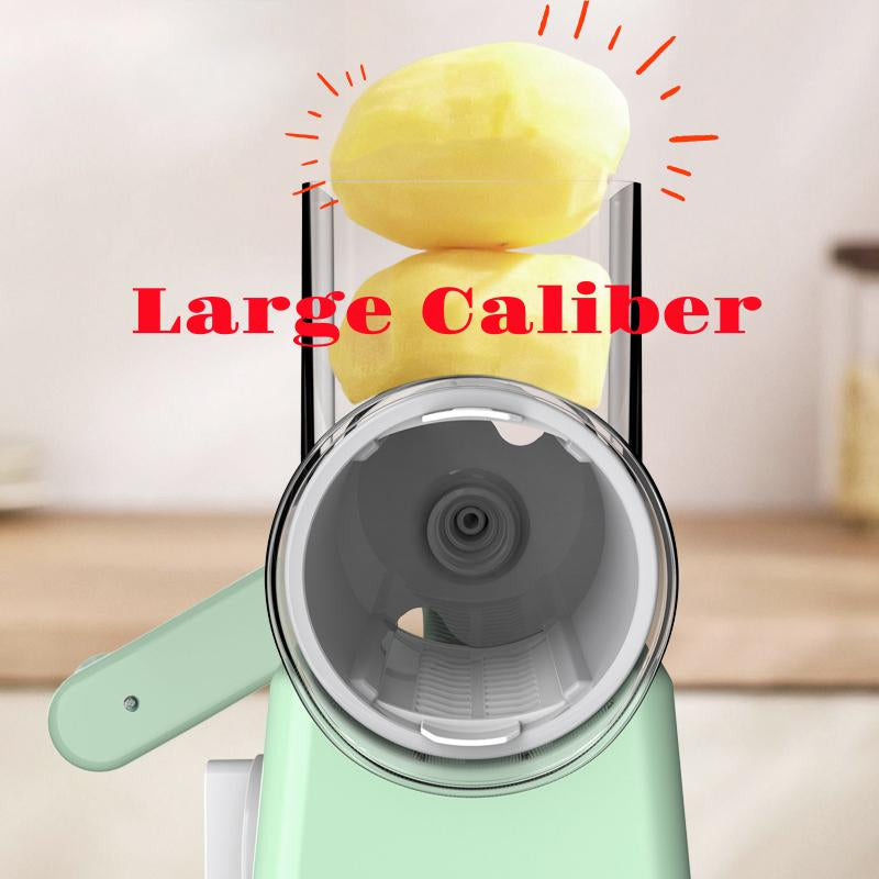Premium Rotary Cheese Grater with 5 Blades & Suction Cup Base - Versatile Kitchen Utensil for Cheese, Vegetables & More - Perfect Gift for Foodies!