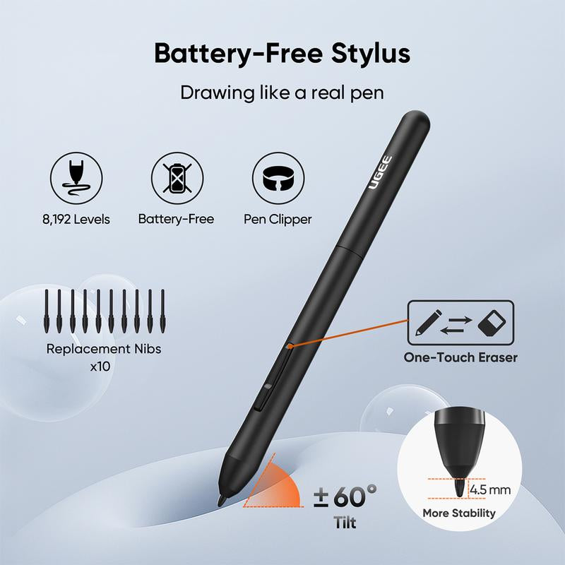 UGEE S640 Digital Drawing Tablet - Versatile USB-Powered Graphics Tablet for Students & Artists, Durable Writing Board for Creative Expression