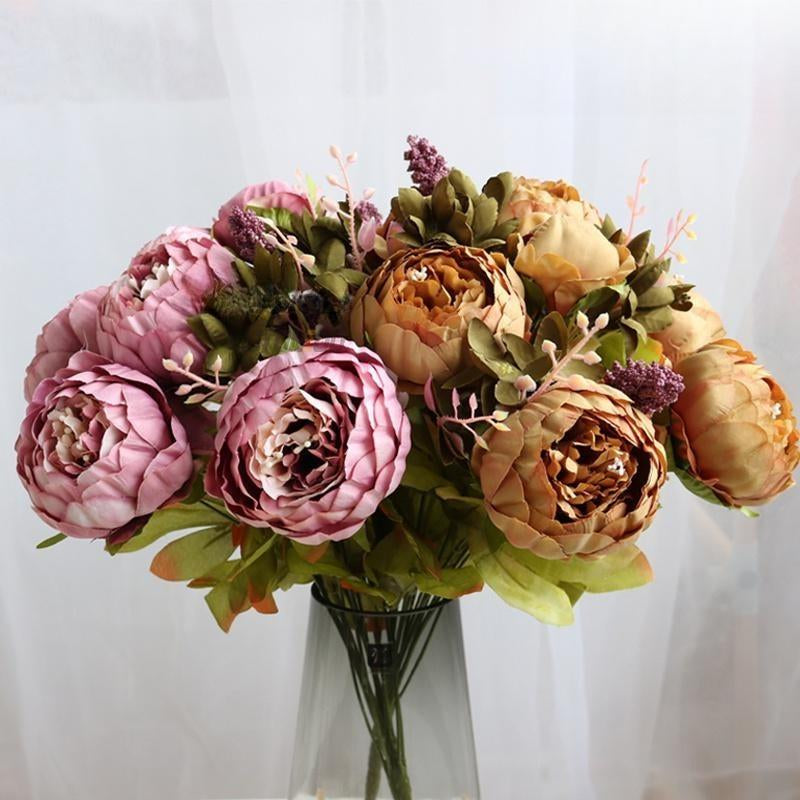 Stunning Artificial Peony & Hydrangea Bouquet Set - Perfect for Weddings, Parties, Home Decor, and Seasonal Celebrations - Premium Quality Fake Flowers for Table Centerpieces and Thoughtful Gifts