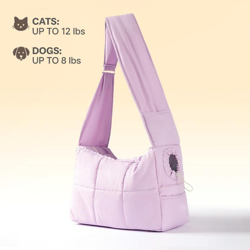Hipipet Escape-Proof Quilted Sling Carrier - Stylish & Spacious Pet Bag for Cats & Small Dogs, Perfect for Outdoor Adventures