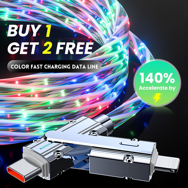 Unlock Incredible Value: Buy 1 Get 2! 4-In-1 Fast Charging Cable for iPhone, Android, Type-C & Micro USB