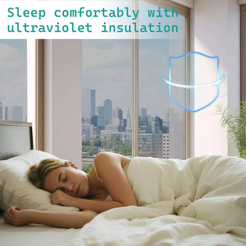 Frosted Window Privacy Film - UV Shielding & Heat Control Static Cling for Home & Bathroom Decor