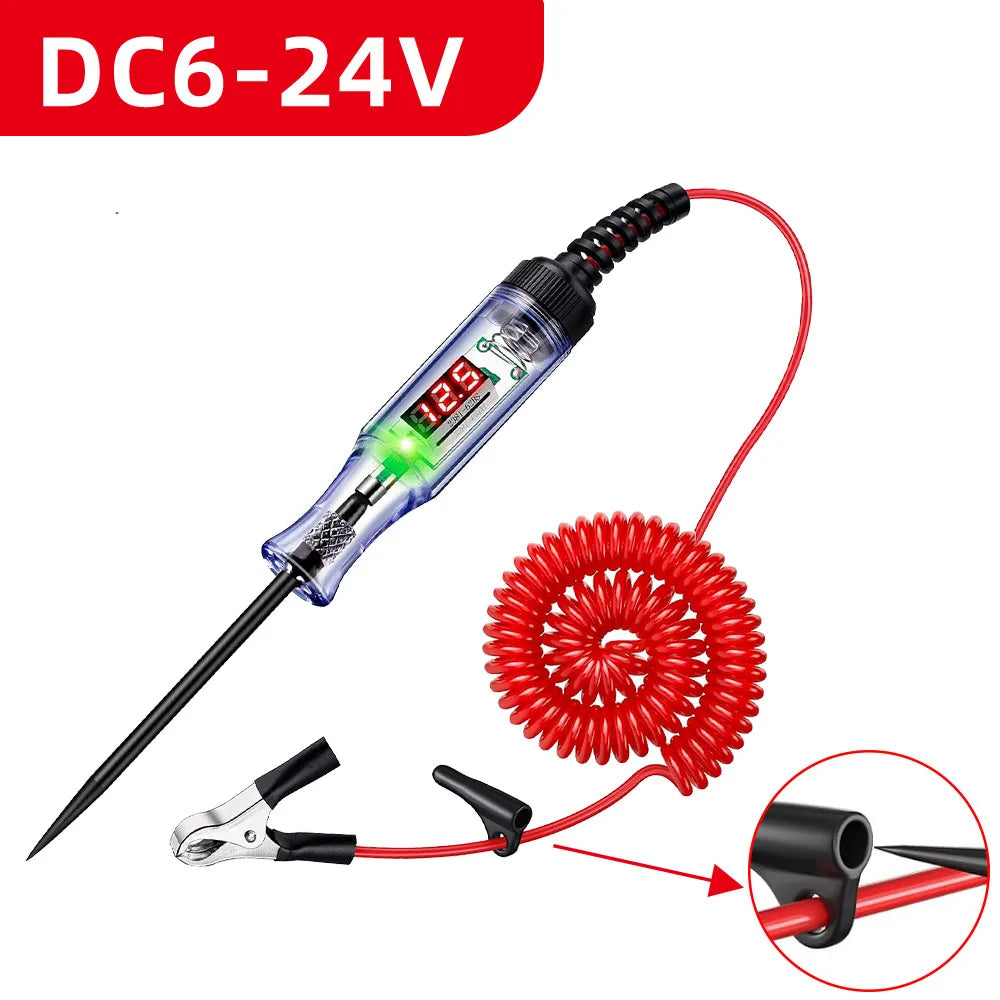 Versatile 6V-24V Car Truck Voltage Circuit Tester - Auto Diagnostic Probe & Light Bulb Measuring Tool