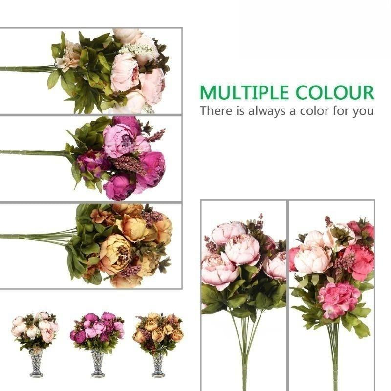 Stunning Artificial Peony & Hydrangea Bouquet Set - Perfect for Weddings, Parties, Home Decor, and Seasonal Celebrations - Premium Quality Fake Flowers for Table Centerpieces and Thoughtful Gifts