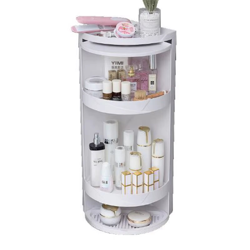 Rotating Triangle Suction Wall Storage Rack — 2-Tier Corner Organizer for Bathroom & Kitchen, Dustproof Space-Saver