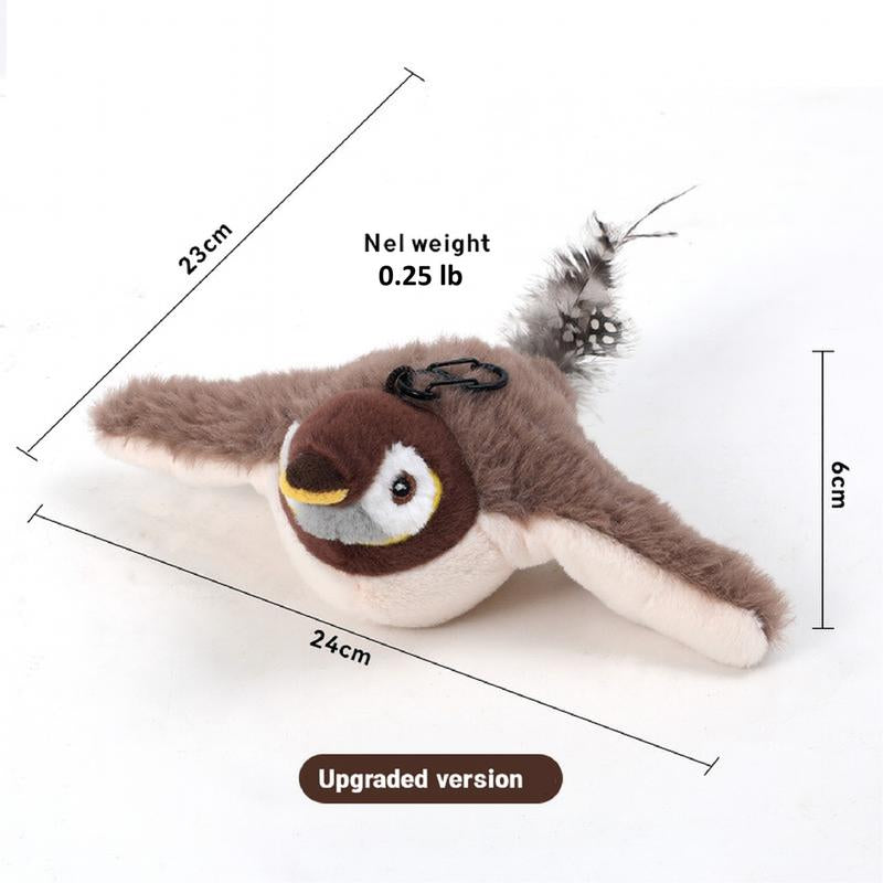 2025 Flapping Bird Cat Toy - Interactive Rechargeable Pet Exercise Toy with Lifelike Chirping Sounds - Perfect Gift for Cats and Puppies!