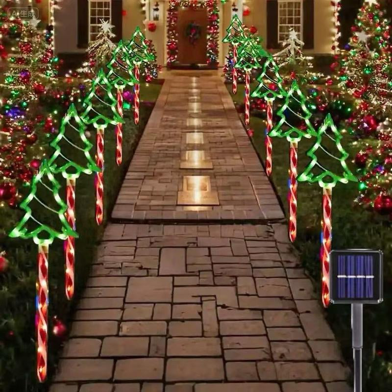 Enchanting Solar Christmas Tree Lights with Stake - Automatic Outdoor Decor for Lawn & Garden, Perfect for Holidays & Special Occasions, Energy Efficient & Durable