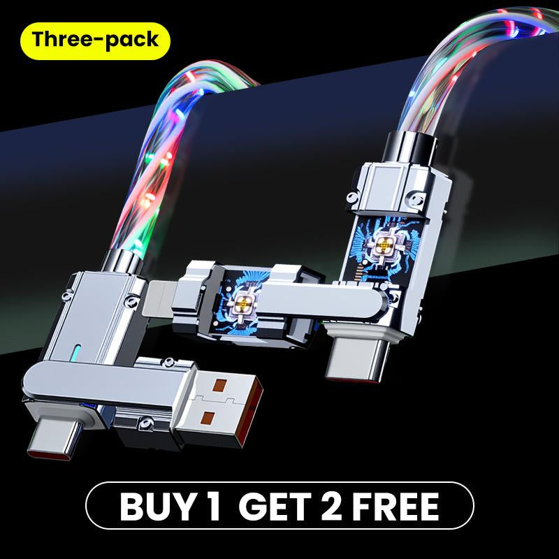 Unlock Incredible Value: Buy 1 Get 2! 4-In-1 Fast Charging Cable for iPhone, Android, Type-C & Micro USB