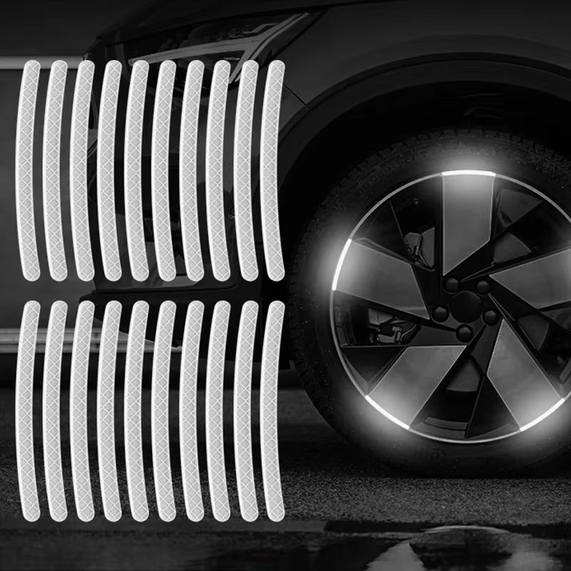 20pcs Luminous Reflective Wheel Hub Stickers - Enhance Night Visibility for Cars, Bikes & Motorcycles
