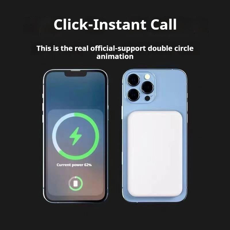 10000mAh 2-in-1 Magnetic Wireless Charger Power Bank for iPhone 16/15/14/13/12/11/Xr/X - Compact & Portable Mobile Charging Solution