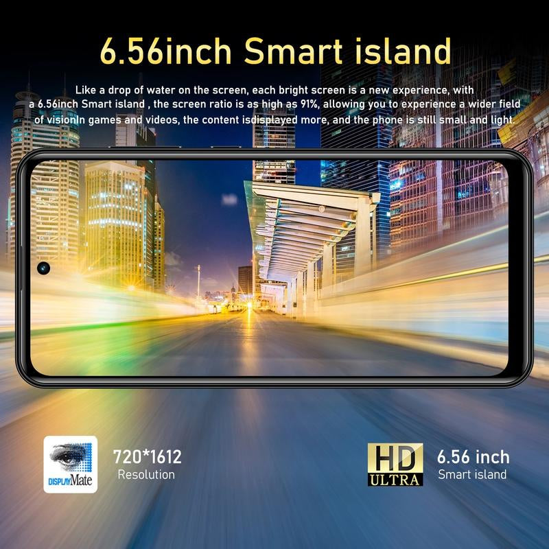 Fuffi 6.56-Inch HD Smartphone - 4GB RAM, 32GB Storage, Dual Camera, Bluetooth & GPS, Sleek Metal Frame, Android 4G