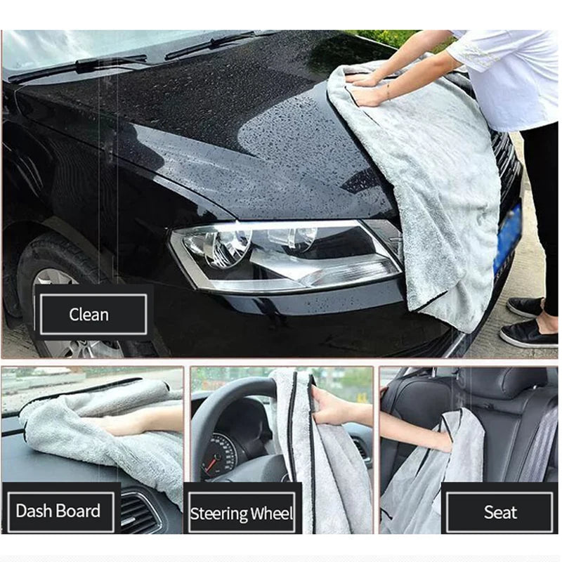 Ultra-Soft SEAMETAL Microfiber Car Washing Towels - High Absorbency Drying Cloth for Perfect Car Detailing