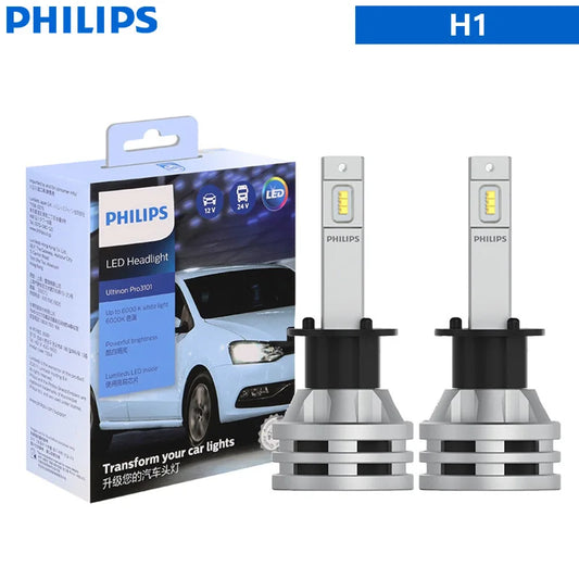 Philips Ultinon Pro3101 LED Headlight Bulbs - 6000K Bright White, H1 H3 H4 H7 H11 HB3 9005 HB4 9006 HIR2 9012, 2-Pack for 12V/24V Vehicles.Philips Ultinon Pro3101 LED Headlight Bulbs - 6000K Bright White, H1 H3 H4 H7 H11 HB3 9005 HB4 9006 HIR2 9012, 2-Pack for 12V/24V Vehicles