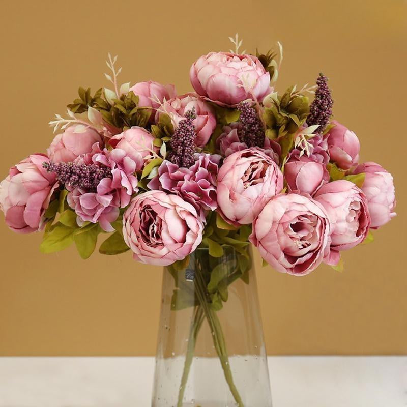 Stunning Artificial Peony & Hydrangea Bouquet Set - Perfect for Weddings, Parties, Home Decor, and Seasonal Celebrations - Premium Quality Fake Flowers for Table Centerpieces and Thoughtful Gifts