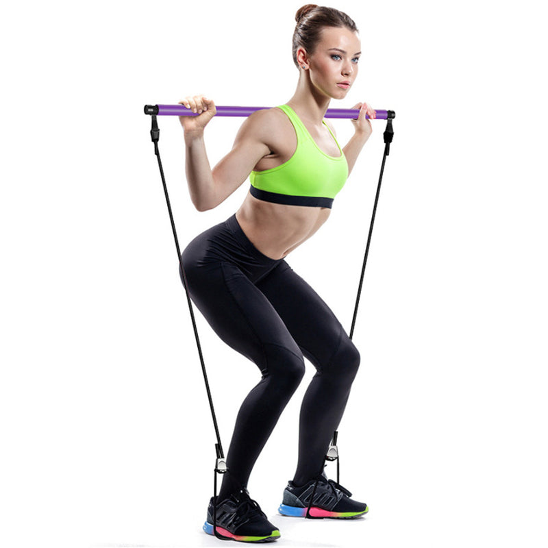 Multifunctional Pilates Bar Kit | Portable Yoga & Resistance Band for Full Body Workout
