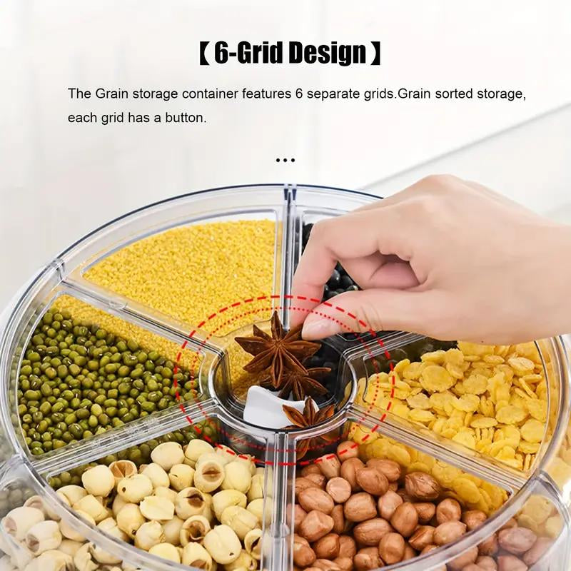 UFORU 360° Rotating Moisture-Proof Grain Dispenser - Durable Transparent Storage Container with Lid for Rice, Grains, Cereals, Flour & Pet Food - Perfect Father's Day Gift!
