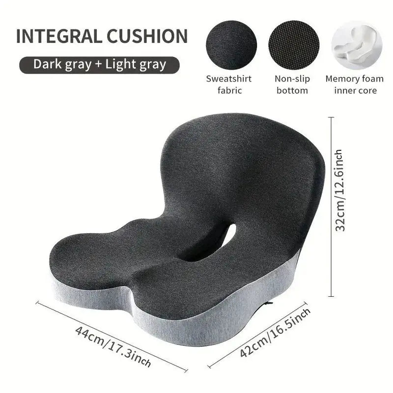 All-in-One Memory Foam Seat & Back Cushion | Ergonomic Lumbar Support for Office & Car The Pain Relief Focus