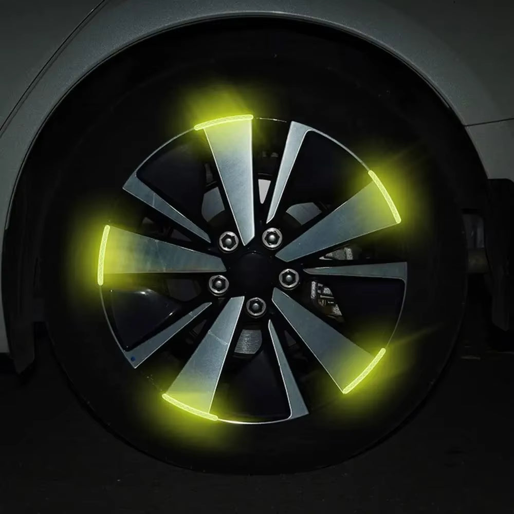 20pcs Luminous Reflective Wheel Hub Stickers - Enhance Night Visibility for Cars, Bikes & Motorcycles