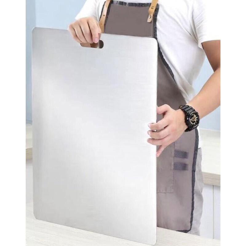 Premium Double-Sided Stainless Steel Cutting Board - Non-Stick, Durable Kitchen Essential for Meat, Fruits & Vegetables