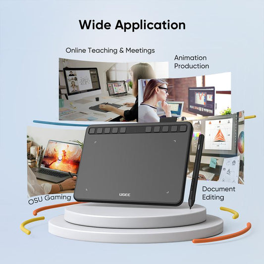UGEE S640 Digital Drawing Tablet - Versatile USB-Powered Graphics Tablet for Students & Artists, Durable Writing Board for Creative Expression