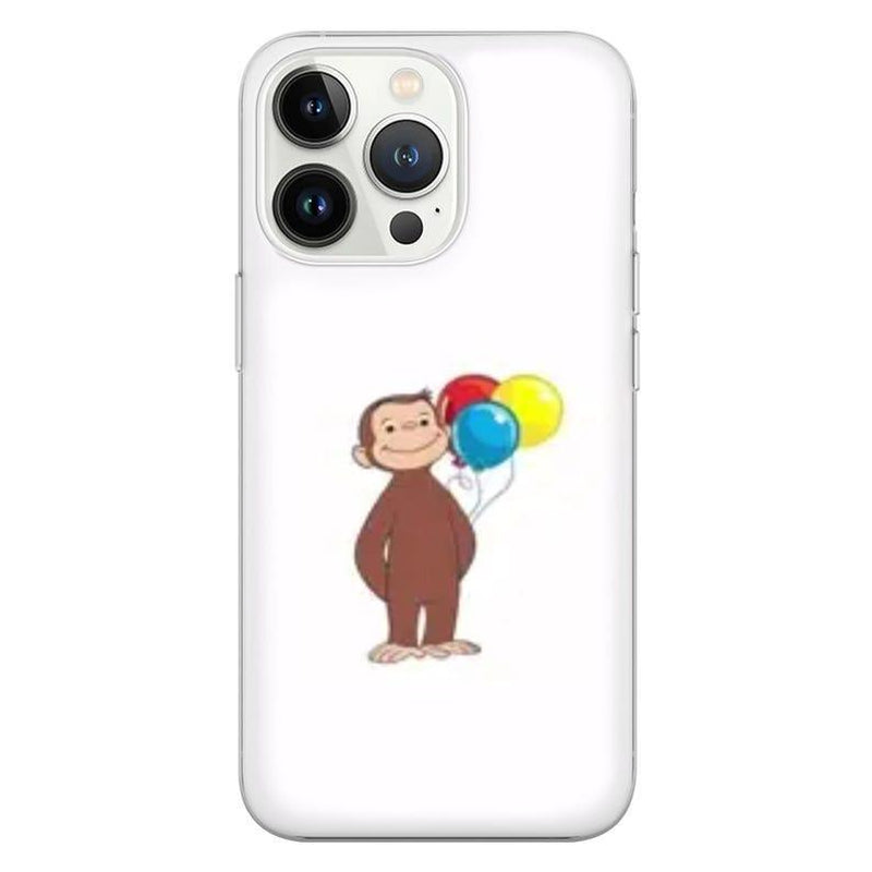 Adorable Curious George Monkey Phone Case - Friendship Cover for iPhone 16 Pro, 15, 14, 13, 12, 11