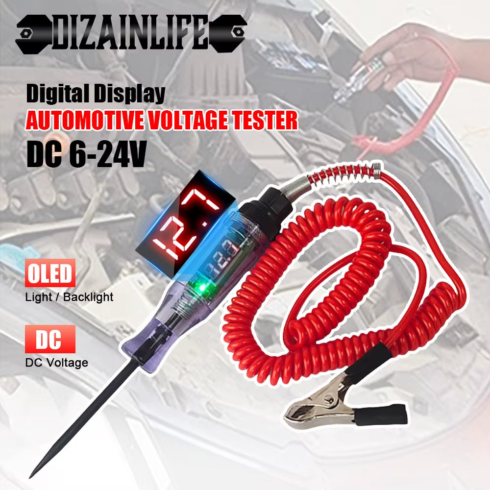 Versatile 6V-24V Car Truck Voltage Circuit Tester - Auto Diagnostic Probe & Light Bulb Measuring Tool