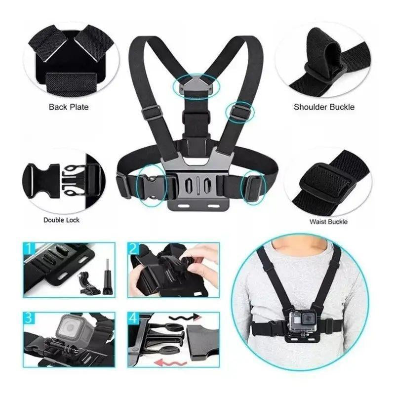 Ultimate Action Camera Strap Set with Phone Clip - Durable Mount for GoPro, Smartphones & Osmo Action - Universal Sports Camera Accessory for Adventure Enthusiasts