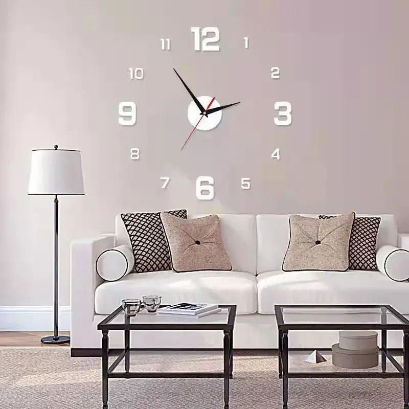 Creative Frameless DIY Wall Clock Wall Mechanism Night Light Arrows Decal Home Silent Clock Living Room Office Wall Decoration