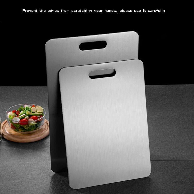 Premium Double-Sided Stainless Steel Cutting Board - Non-Stick, Durable Kitchen Essential for Meat, Fruits & Vegetables