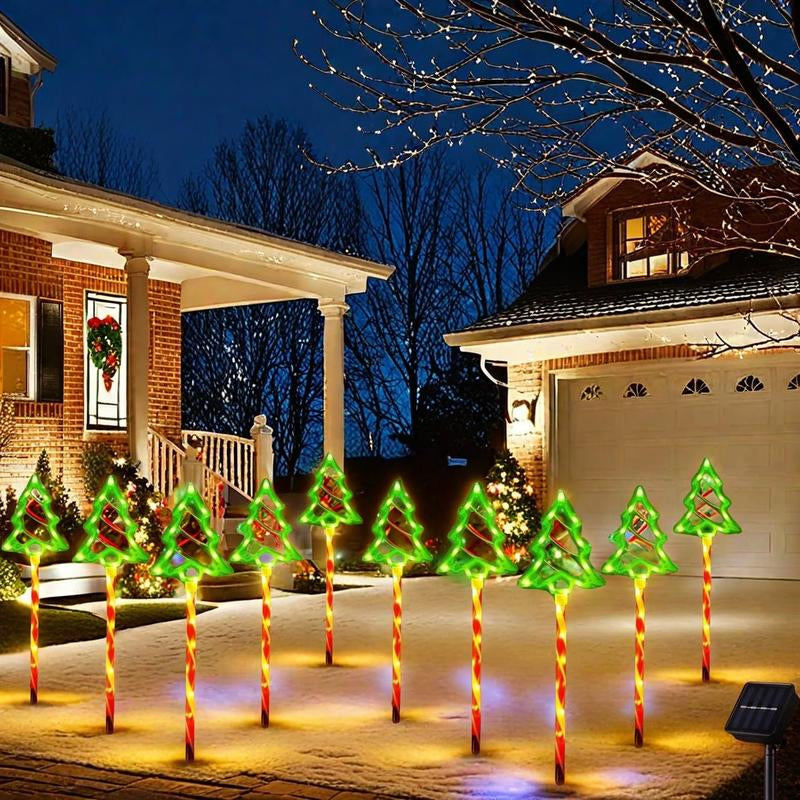 Enchanting Solar Christmas Tree Lights with Stake - Automatic Outdoor Decor for Lawn & Garden, Perfect for Holidays & Special Occasions, Energy Efficient & Durable