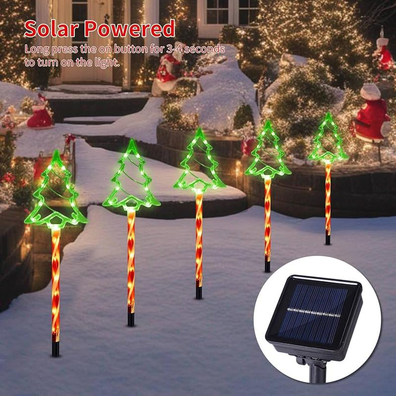 Enchanting Solar Christmas Tree Lights with Stake - Automatic Outdoor Decor for Lawn & Garden, Perfect for Holidays & Special Occasions, Energy Efficient & Durable
