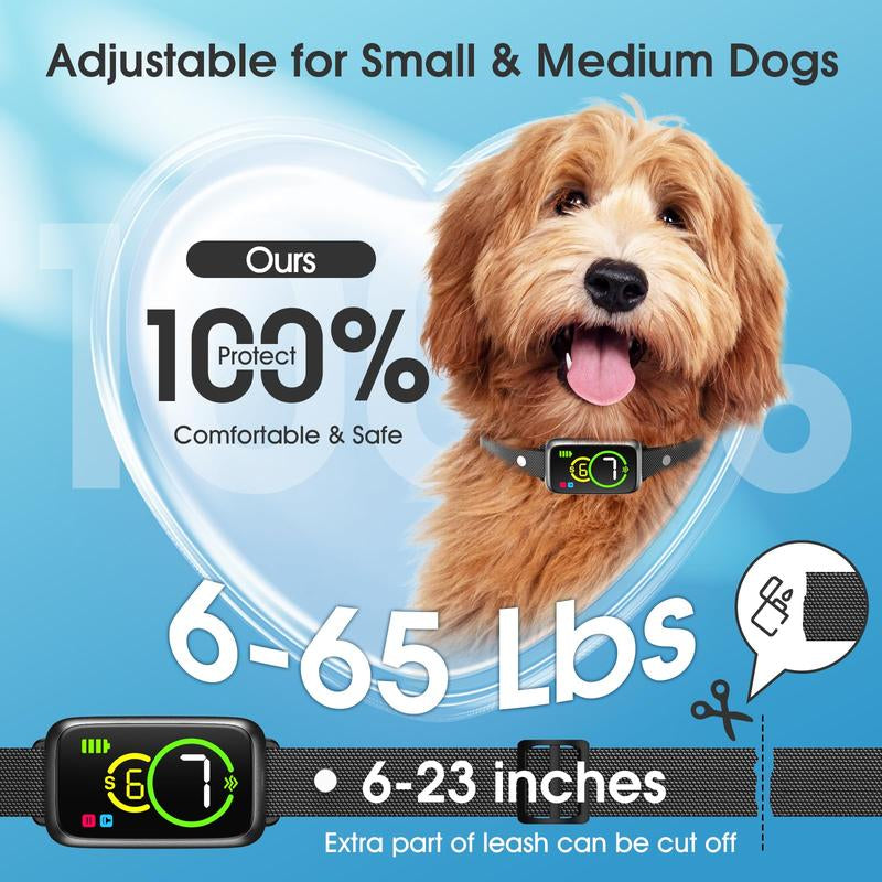 Humane Bark Collar for Small to Medium Dogs - Automatic Stop with 4 Modes & 7 Sensitivity Levels - Safe & Effective Solution in Black