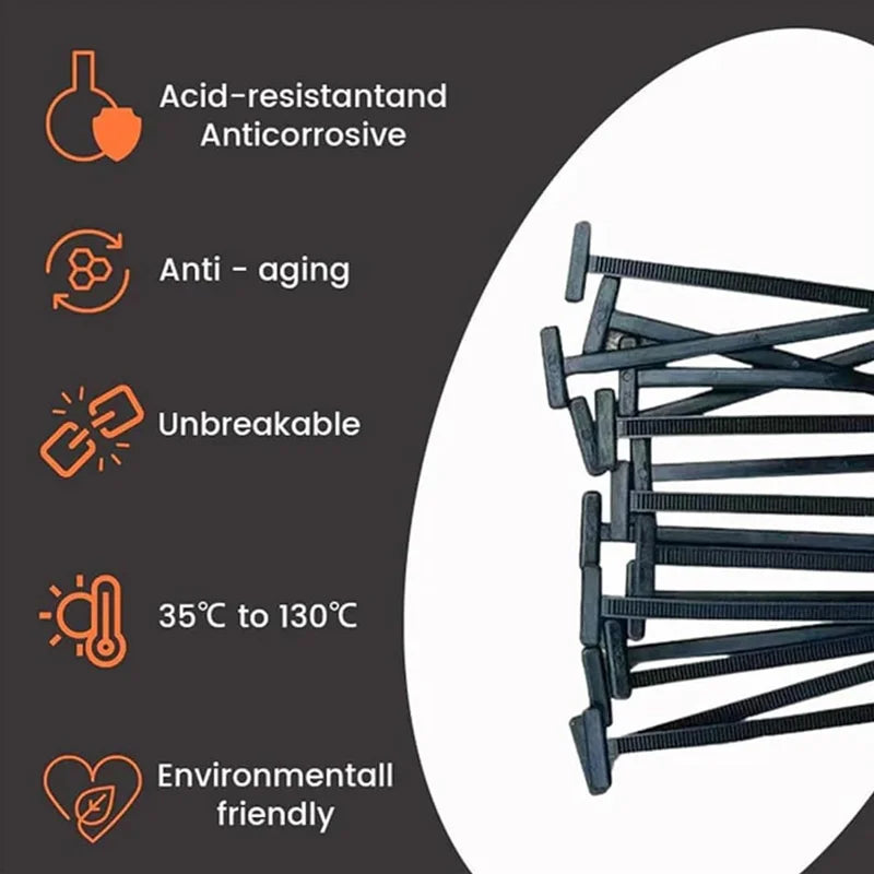 Versatile Durable Nylon Cable Tie Buckles - Perfect for Home, Office, Workshop, and Outdoor Use!