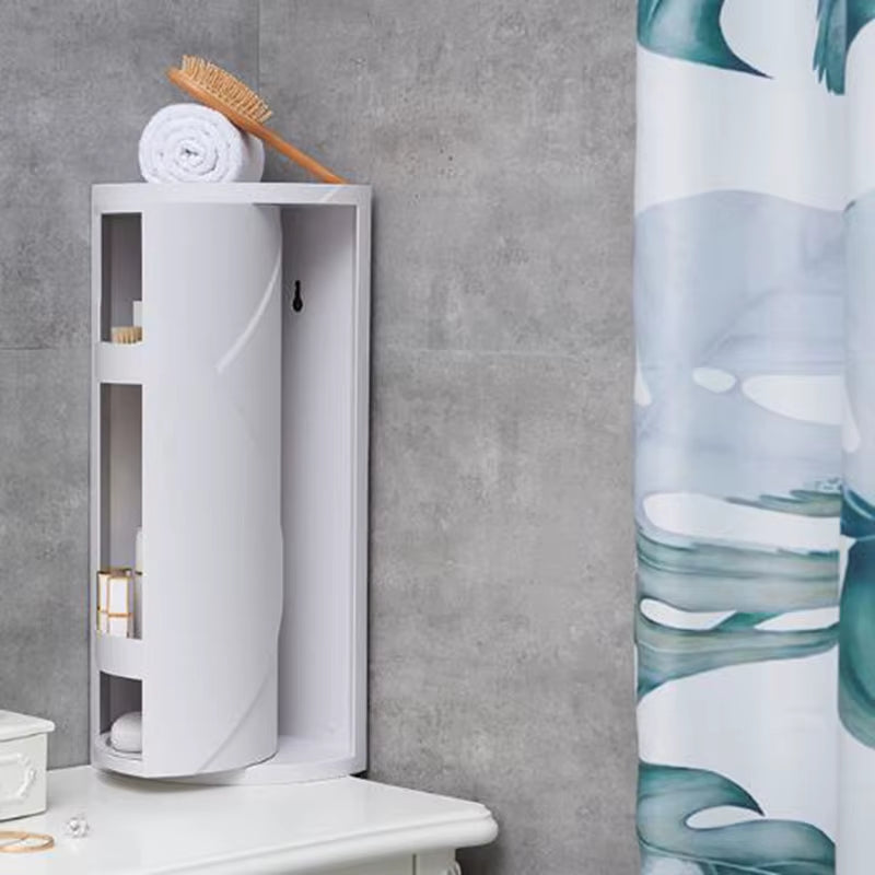 Rotating Triangle Suction Wall Storage Rack — 2-Tier Corner Organizer for Bathroom & Kitchen, Dustproof Space-Saver