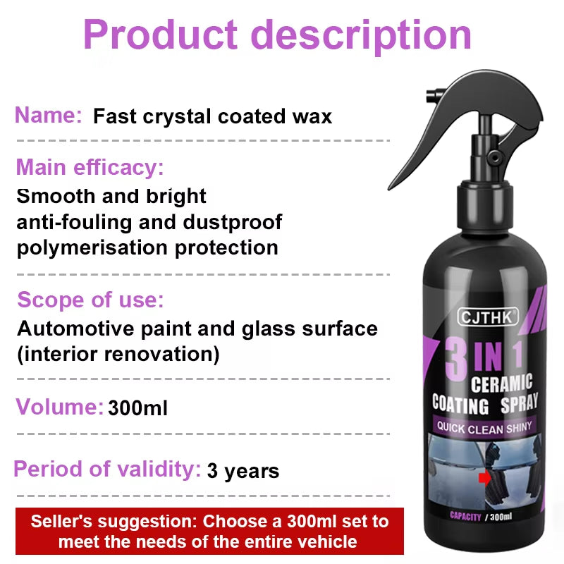 Ultimate Car Ceramic Nano Coating - Hydrophobic Crystal Polish for Superior Shine and Protection