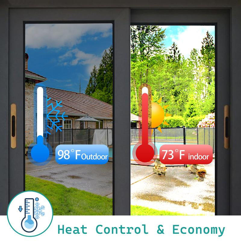 Frosted Window Privacy Film - UV Shielding & Heat Control Static Cling for Home & Bathroom Decor