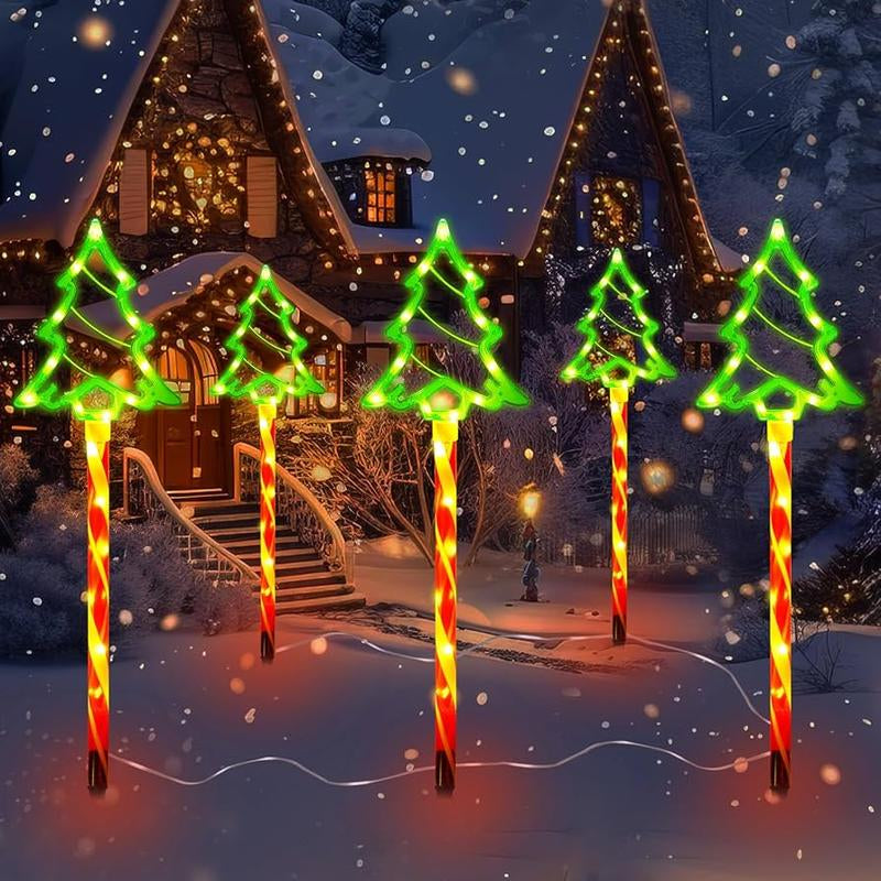 Enchanting Solar Christmas Tree Lights with Stake - Automatic Outdoor Decor for Lawn & Garden, Perfect for Holidays & Special Occasions, Energy Efficient & Durable