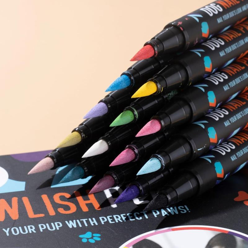 Quick Dry Dog Nail Polish Pens - Easy Application Pet Nail Polish for Dogs & Cats, Perfect Puppy Accessory Set