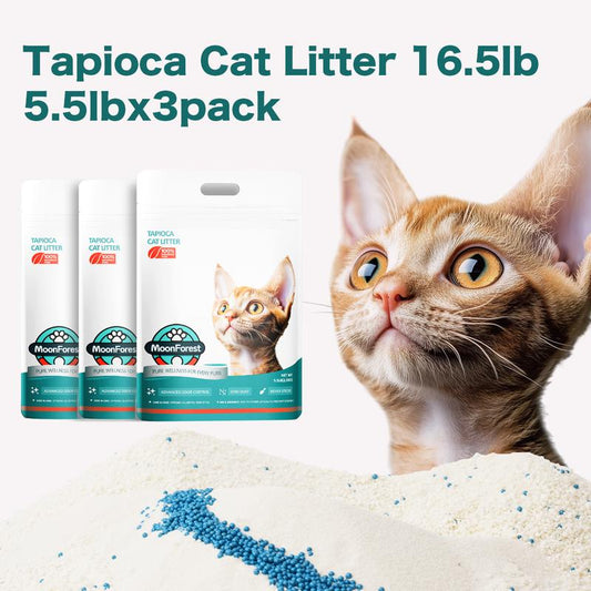 Premium 5.5Lb Tapioca Cat Litter - Flushable, Odor Control, Quick Clumping, Low Dust, Perfect for Smart Litter Boxes