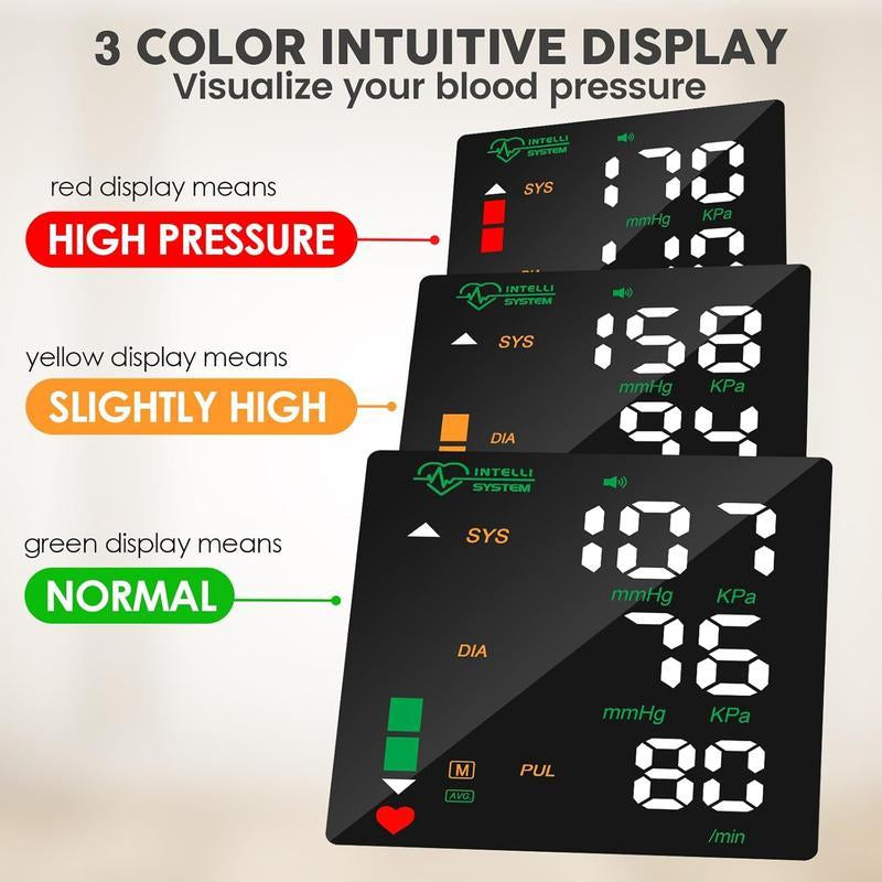 Portable Touch Screen Wrist Blood Pressure Monitor with LED Display, 99X2 Memory Readings & Carrying Case - Adjustable Healthcare Kit in Black