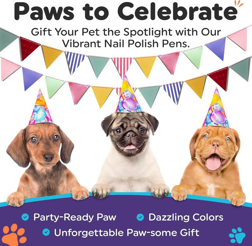 Quick Dry Dog Nail Polish Pens - Easy Application Pet Nail Polish for Dogs & Cats, Perfect Puppy Accessory Set