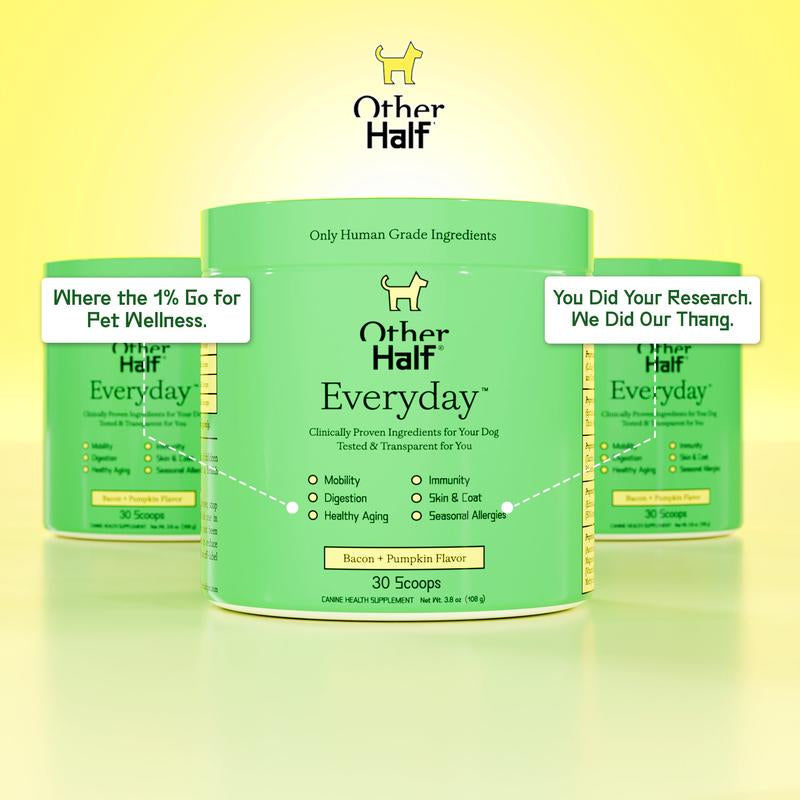 Other Half Everyday Clean Dog Multivitamin - 45 Essential Ingredients for Optimal Health | 30 Convenient Scoops