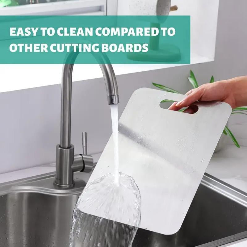Premium Double-Sided Stainless Steel Cutting Board - Non-Stick, Durable Kitchen Essential for Meat, Fruits & Vegetables