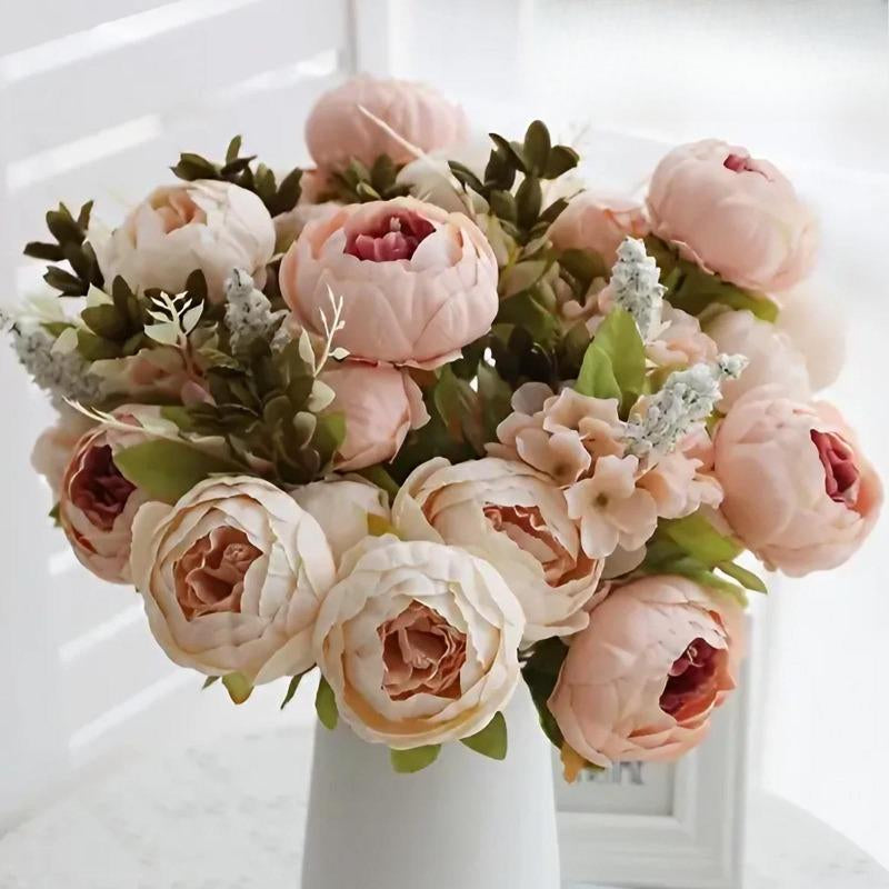 Stunning Artificial Peony & Hydrangea Bouquet Set - Perfect for Weddings, Parties, Home Decor, and Seasonal Celebrations - Premium Quality Fake Flowers for Table Centerpieces and Thoughtful Gifts